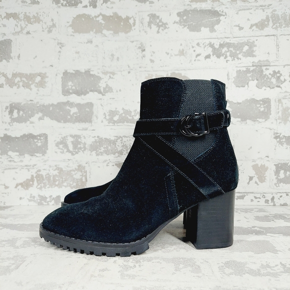 NEW Blondo Tamzin Suede Fall Block Heel Waterproof Ankle Boot  E594 - Picture 1 of 12
